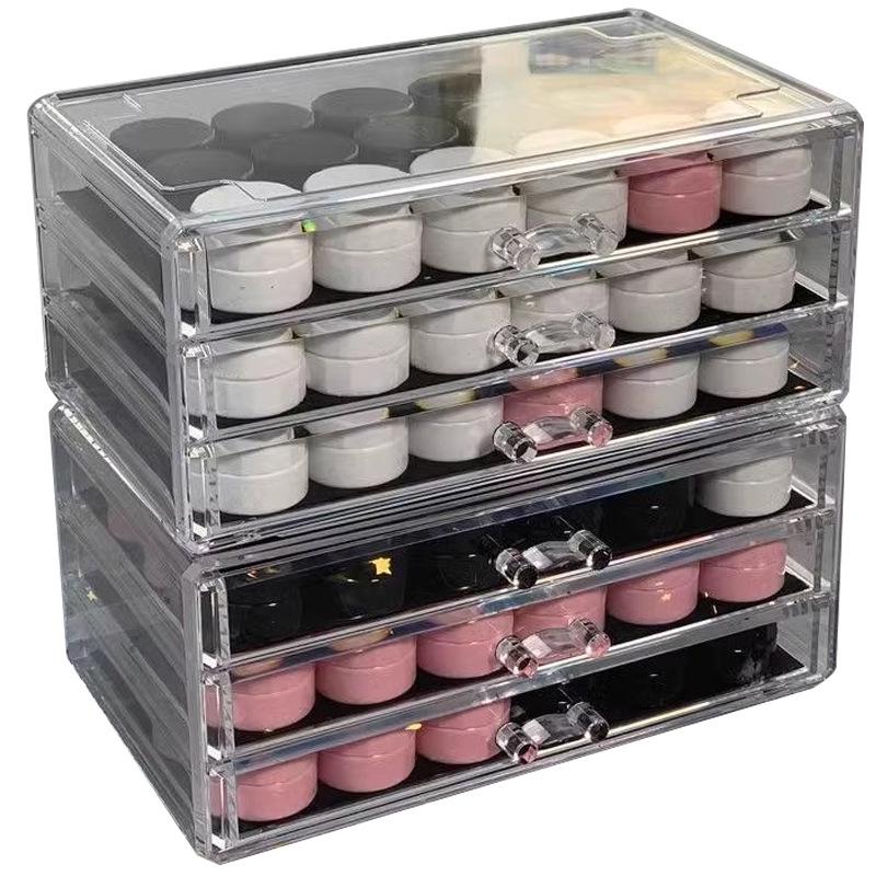 Acrylic Transparent Nail Art Storage Box with Drawers