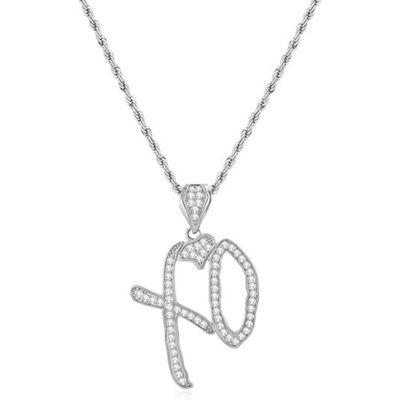 

1Pcs Men s Fashion Street Trend Jewelry Accessories Gift Exquisite Inlaid White Zircon Pendant Necklace