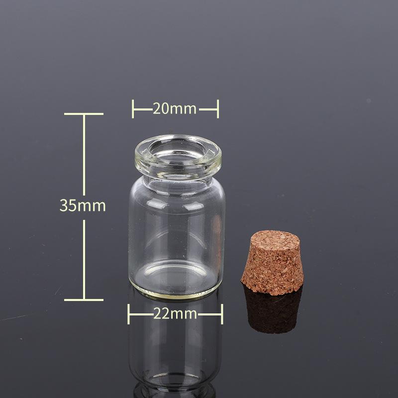Transparent Glass Sealed Decoration Vial Cork Stopper Lid Storage Subpackage Bottle Multi Purpose Small Capacity Reagent Bottles