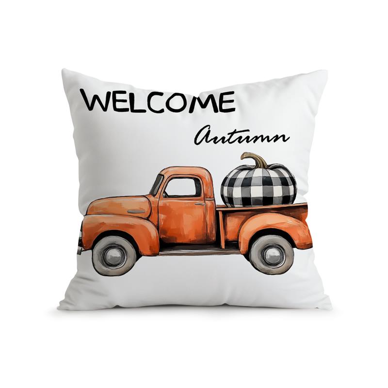 Autumn Pumpkin Decor Cushion Pillowcase Printed Polyester 45X45Cm Throw Pillowcover Decorative Sofa Cushion Pillowslip Decor