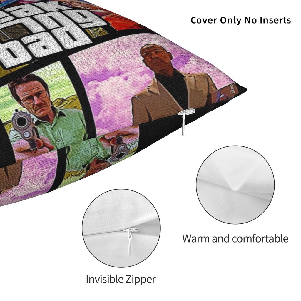 Breaking Bad Walter White Poster Square Pillowcases Polyester Seat Game Cushion Case Cool Decorative Throw Pillow Case 40*40