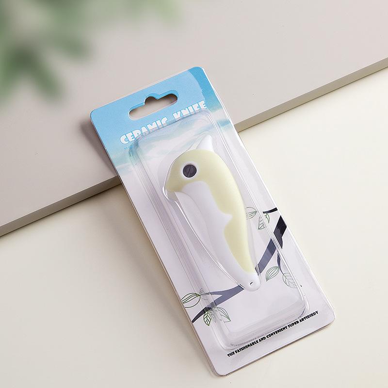 

Милый мультяшный керамический нож с пластиковой ручкой, складной нож для фруктов, кухонные детские вспомогательные ножи, мини-портативный острый нож для чистки овощей