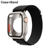 Cinturino in nylon + custodia per Apple Watch Custodia 44mm 45mm 41mm 40mm Copertura in vetro temperato Cambia in Ultra per iWatch Serie 8 7 SE 6 5 3