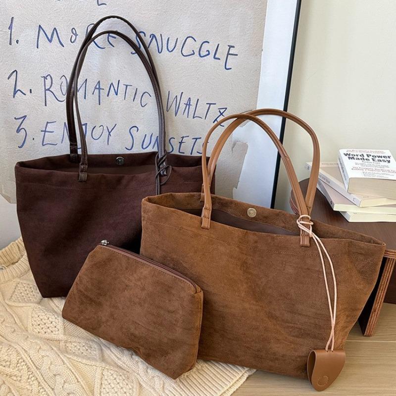 Bolso Tote Casual Marrón de Gran Capacidad para Mujer, Bolso de Mano y Hombro para Viajar