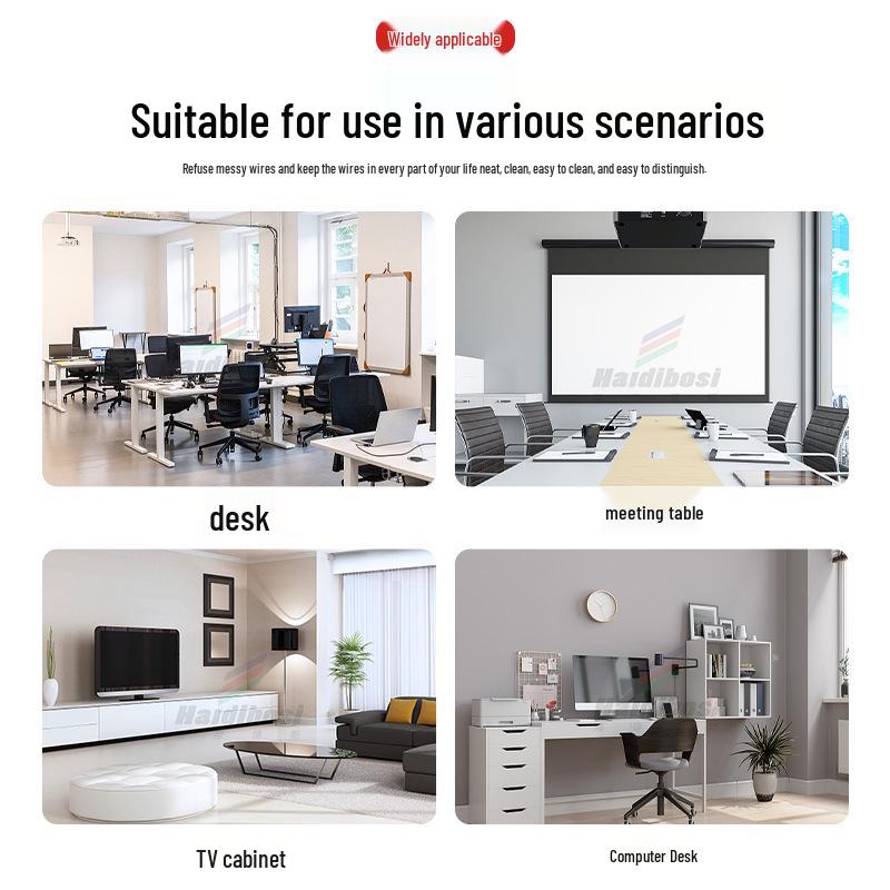 Desktop Cable Management Grommet Cover – Round Hole Sealing & Decoration