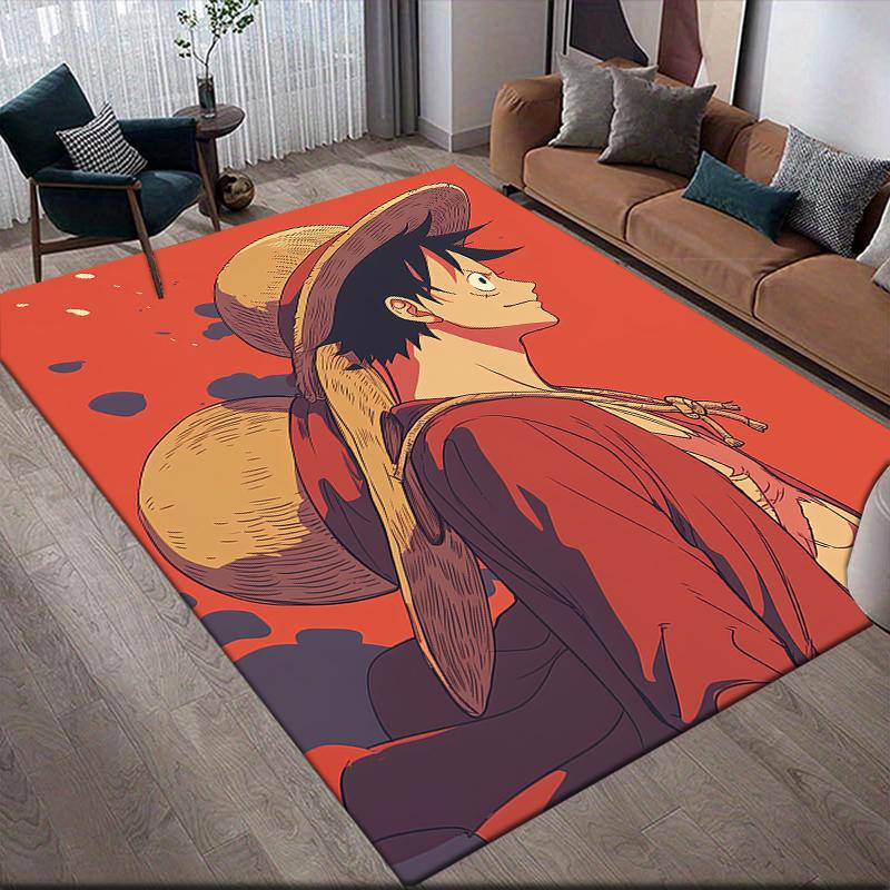 

One Piece Luffy Square Area Rug, Non-Slip Floor Mat for Living Room, Perfect Gift for Luffy Fans.chl 60x90cm