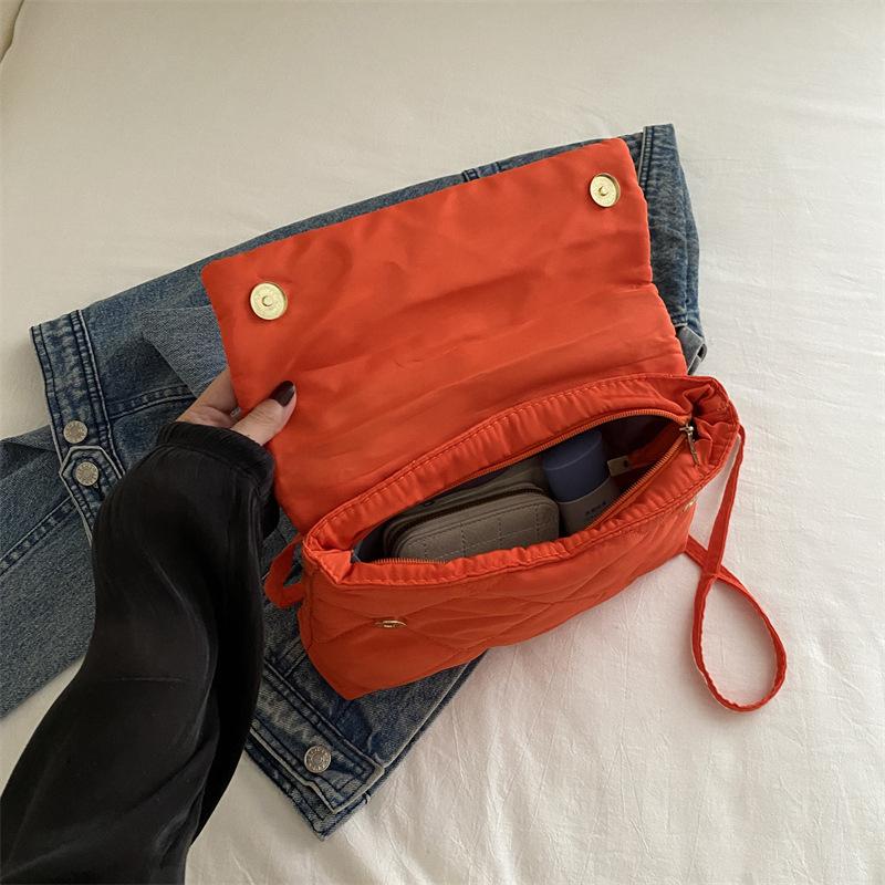 Geantă de mână matlasată de iarnă, căptușită cu bumbac, pentru femei, cu lanț, model rombic, designer, geantă din puf de pene, poșetă, genți tote de umăr pentru doamne