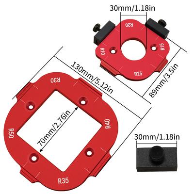 4 In 1 Arc Angle Positioning Template, Router Corner Radius Template, Positioning Bit Jig for Woodworking Routing Corner Jig