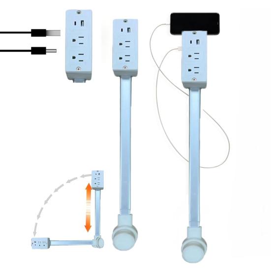 

Electrical Outlet Extender with USB-A USB-C 2 AC Outlets 110V 180 Degrees