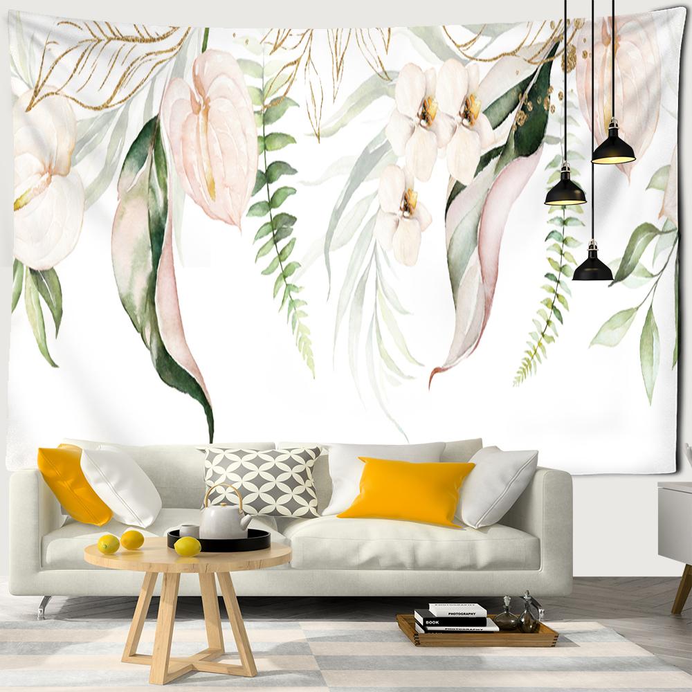 

Простой цветочный гобелен настенный простой богемный полиэстер спальный коврик спальня декоративный фон ткань 230x180CM