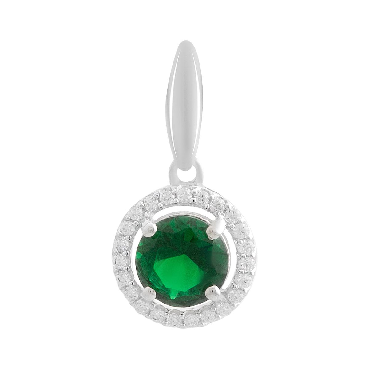 

Silver pendant with nano emerald 1.995ct (2192077)
