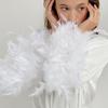 Spring Women's Nightgown Cardigan Feather Satin Robe Loose Long European American Bathrobe Ladies Home Wear