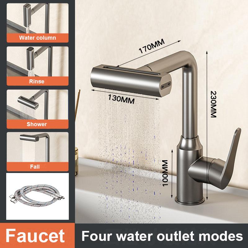 4 Mode Basin Faucet Bathroom Kitchen Sink Faucet Stainless Steel Hot and Cold Tap Toilet Water Mixer Tap Bathroom Accessories