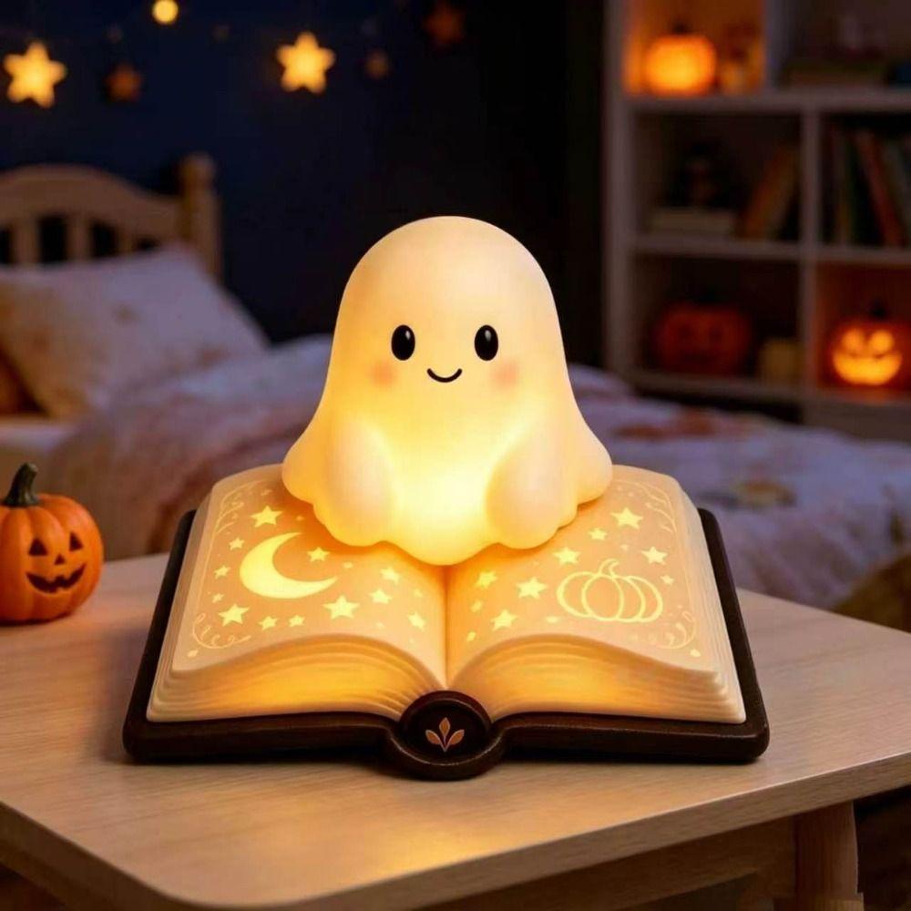 Warm Glow Resin Night Light Soft Lighting Desktop Ornament Ghost Night Light Home Decoration