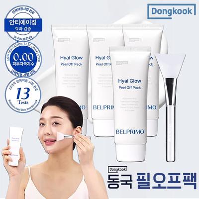 Dongguk Belprimo Hyalglow Nulupama kaukė-plėvelė Aplikavimo kaukė Porų elastingumas Drėkinamoji kaukė Šepetėlis įtrauktas, 1 rinkinys, 4 vienetai