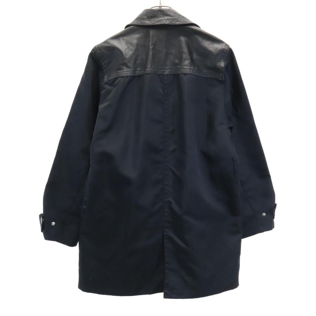 ICB Nylon Leather Switch Tailored Jacket 9 Black Made In Japan Women Used