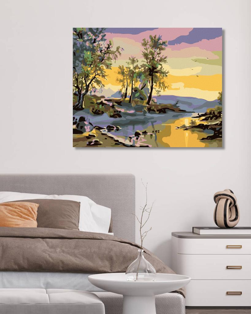 Cheap Zuty Paint by Numbers SUNSET OVER A RIVER, 40x50 cm Joom