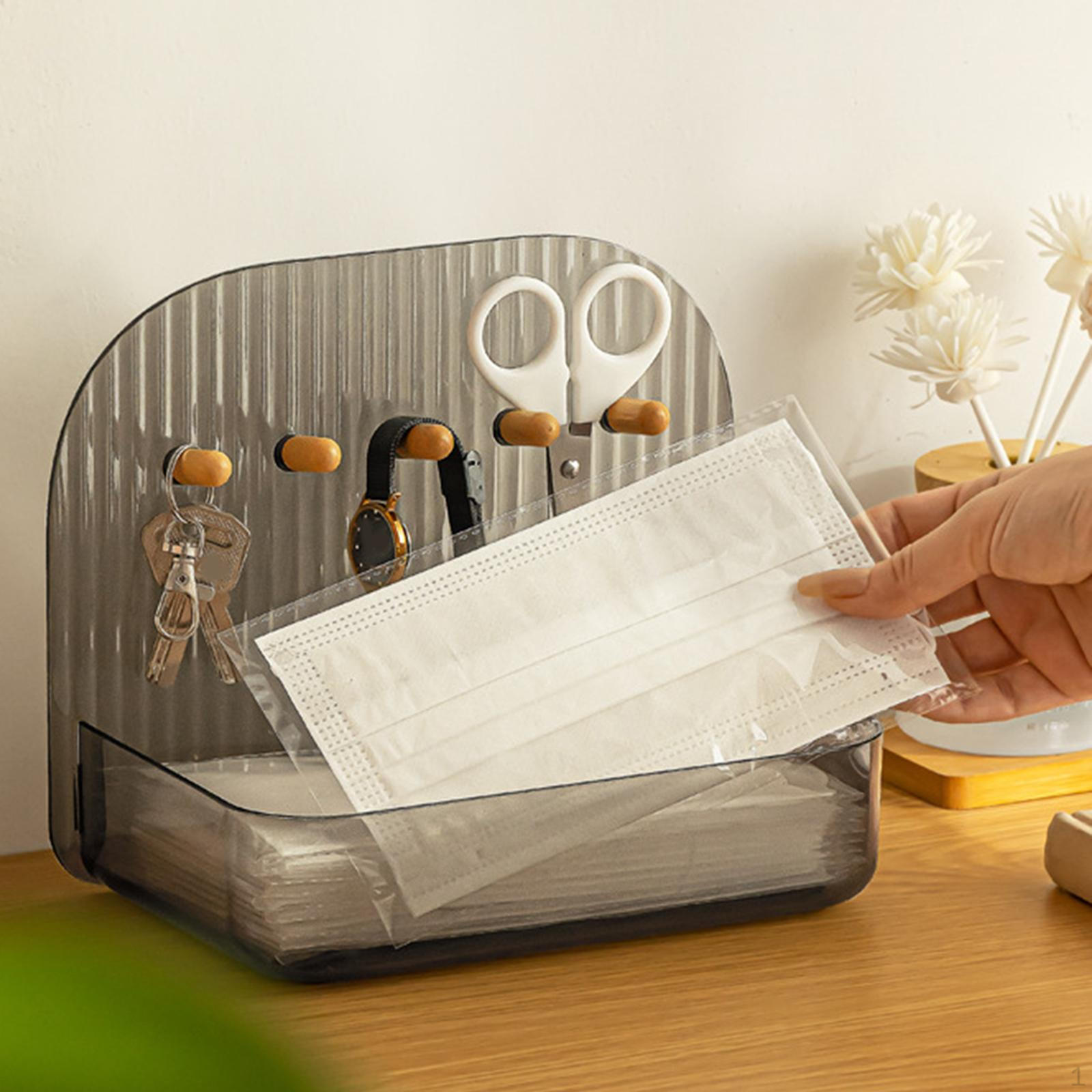 

Органайзер для макияжа, настольная коробка, компактный туалетный столик, настольный контейнер для мелочей серый