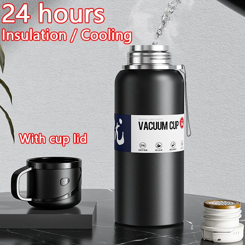 Thermal Water Bottle Large Capacity With Straw Stainless Steel Thermos Bottle Cold and Hot Water Bottle Sport Thermos Cup