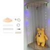 Adjustable Length Wood  Stuffed Animal Holders with LED Light Plush Toy Organizers for Bedroom or Playrooms Decors