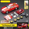 1/42 Ford Mustang GT Racing Toy Car CCA Assembly Model Kit Diecast Alloy Miniature Free Wheels Collection Gift for Boys Children