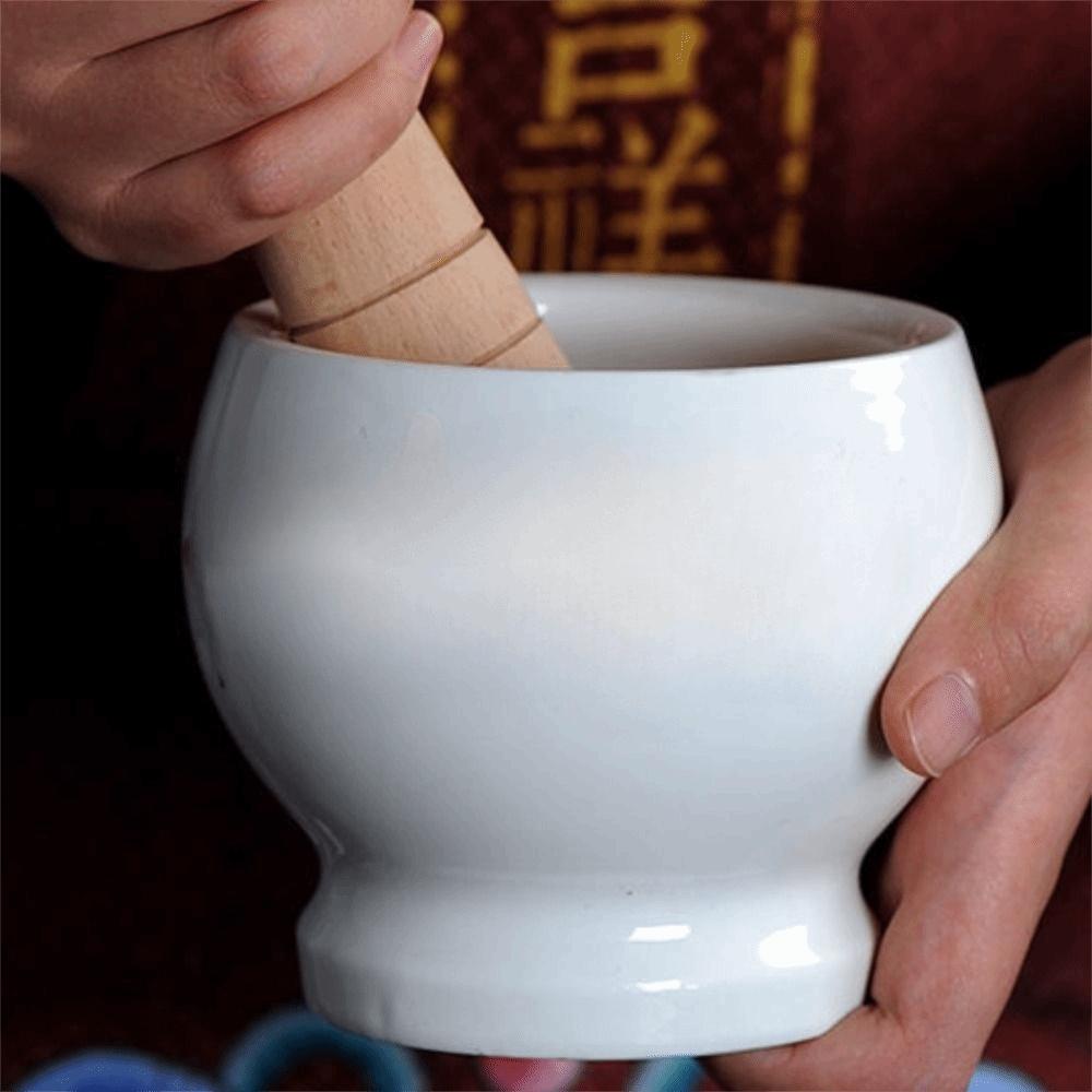 Ceramics Garlic Grinding Jar Cartoon Spices Mill Kitchen Gadgets Garlic Masher  Seasoning