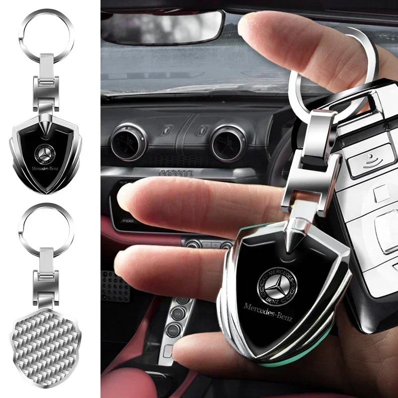 CFB1 Car Logo Keychain 3D Metal Shield Shaped Keyring For Mercedes Benz C180 C200 C260 C300 W108 W124 W126 W140 W168 W169 Accessories