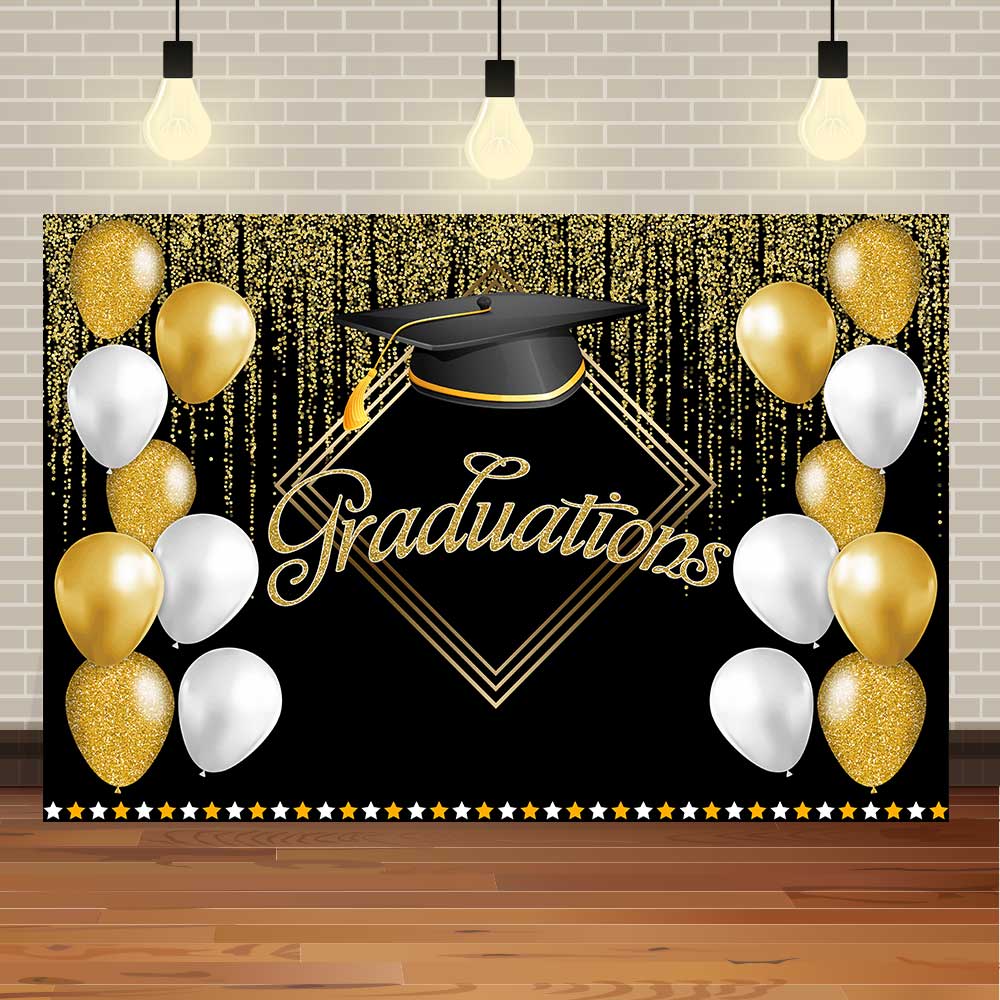 2025 Graduation Season Background Banner Bachelor's Cap Balloon Party Decorative Background Photography Background