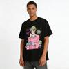 Cartoon Character Print Knit Top Unisex Casual Loose Fit Campus Style Daily Wear Sweater Pure cotton T-shirt