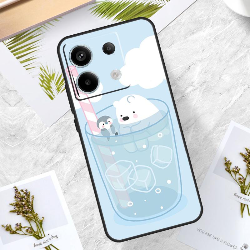 Cute Polar Bear Case For Redmi Note 12 9 10 11 13 Pro Plus 9S 10S 11S 12S Cover For Redmi 12 10C 12C 13C