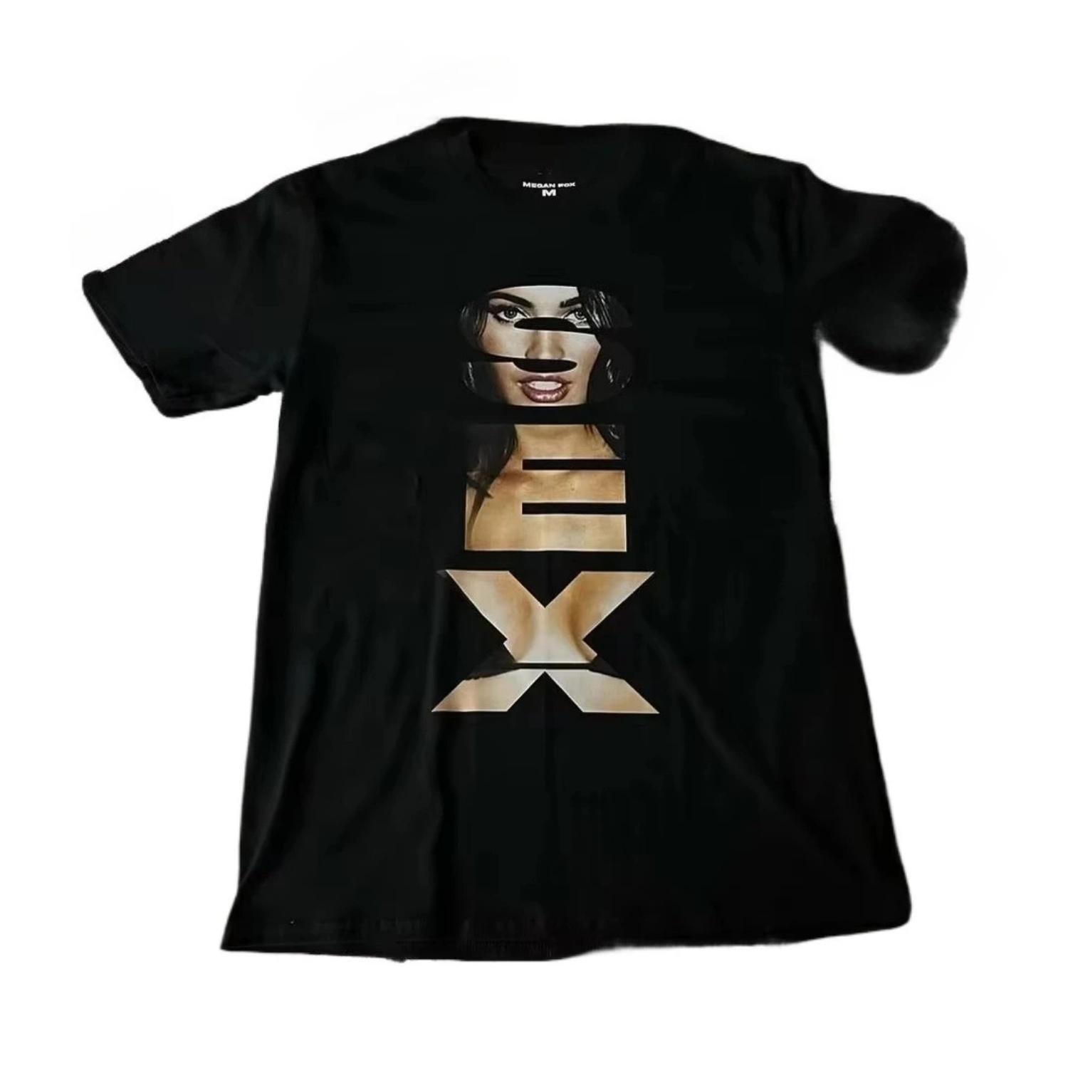 

Spring_Summer 2026 New Letter-printed Women s Pure Cotton Y2K Gothic Round-neck Couple Retro Top Pattern T-shirt S чёрный