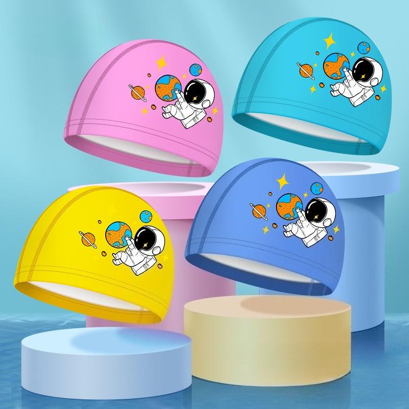 New Cartoon Swimming Caps for Boys Girls PU Waterproof Comfortable Kids Swim Caps Ear Protection Printed Children Swimming Caps