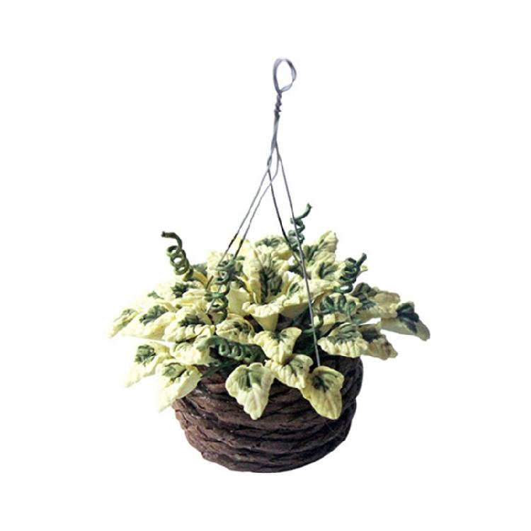 Miniature Hanging Potted Plant Model for 1/12 Doll House Decoration Office Desk Scene Setting Living Room Landscape Props