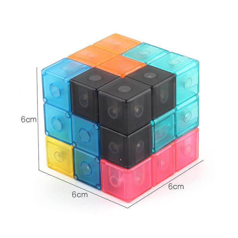 Science And Education Toys 6Cm Magnetic Building Block Rubik'S Cube Tetris Luban Rubik'S Cube Third-Order Diy Rubik'S Cube