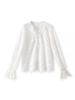 Women's V-Neck Lace Top with 3D Embroidery Design