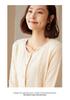 Women's 100% Cashmere Wool Cardigan: Autumn/Winter Round Neck Long Sleeve Sweater