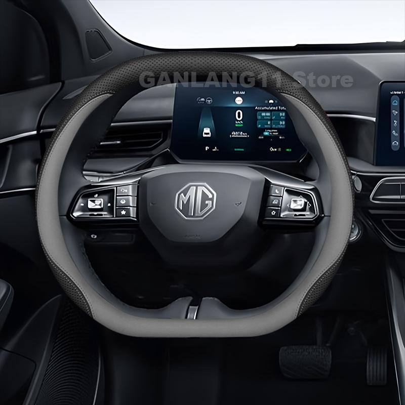 Leather Car Steering Wheel Cover For All New MG 3 MG3 ES5 HS 2024 2025 Ultra-thin Auto Interior Mg Zs Hybrid 2025 Accessories
