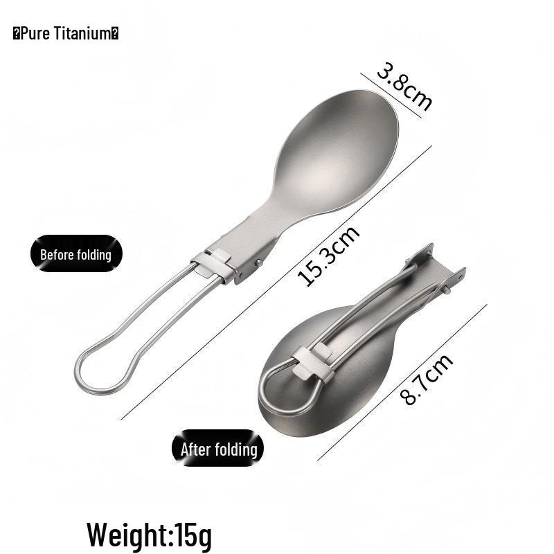 Liang Sheng Ultra-light Titanium Folding Cutlery Set: Spoon, Fork, Chopsticks for Camping, Picnic, Travel, and Hiking.