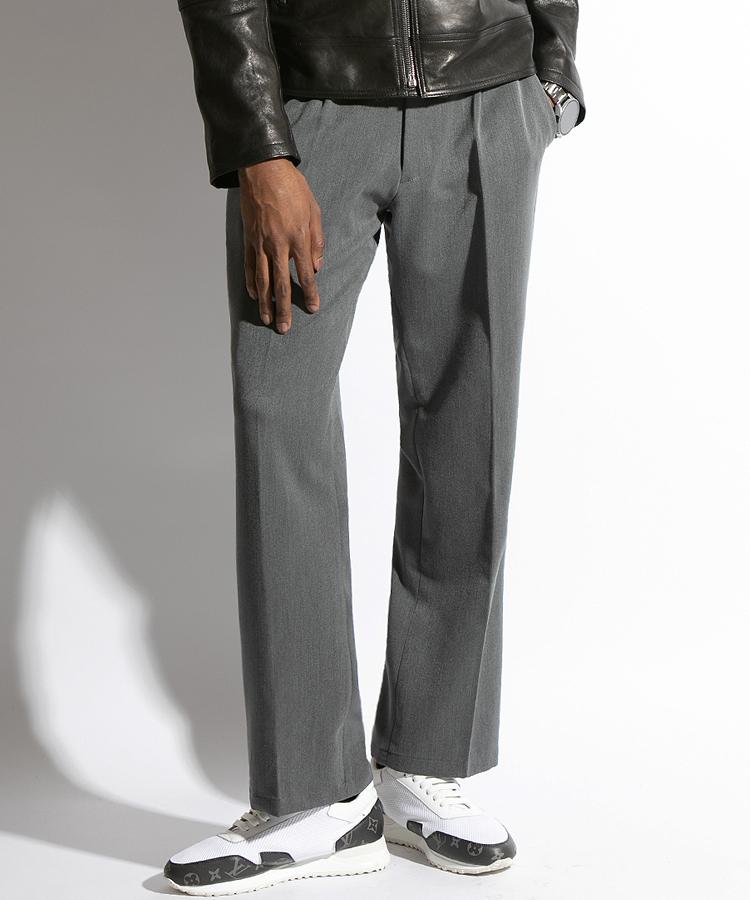 Seuteulaikeu Elegant One-Pleated Trousers (Grey)