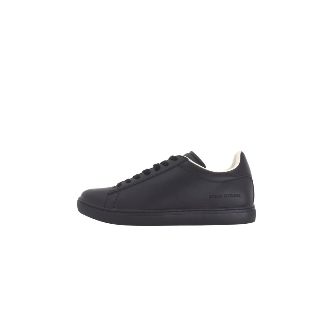 Armani Exchange Leather Sports Low-Top Sneakers Men sneakers Black XUX001XV0931K001