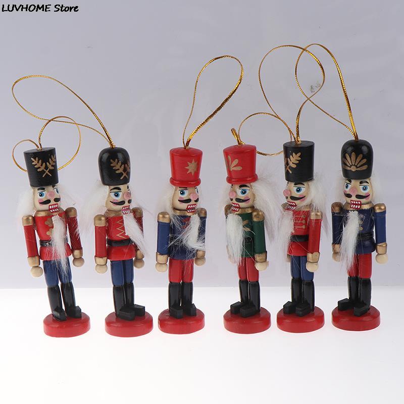 10.5/12/12.3/12.5cm Wooden Nutcracker Solider Figure Puppet Doll Handcraft For Children Gifts Christmas Home Office Decor
