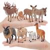 Animal Figurine Simulation Donkey Alpaca Red Deer Sheep Animal Model Toys Desktop Ornament Gift for Home