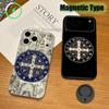 Saint Benedict OF Nursia Magnetic Wireless Charging Transparent Gray Phone Case For iPhone 17,16,15,14,13,12,11,Pro,Max,Plus
