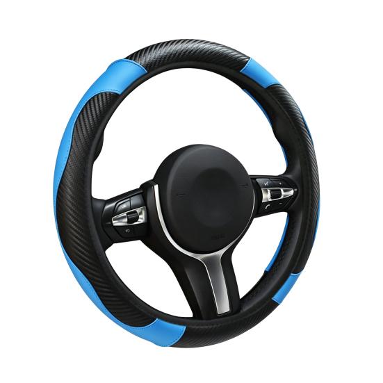 

Leather Steering Wheel Cover Non-Slip Car Steering Wrap with Honeycomb Ventilation 38cm
