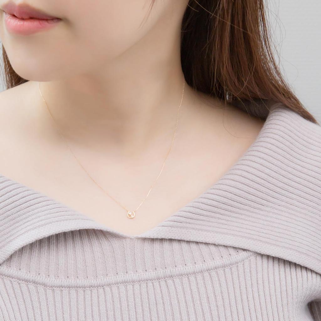Estelle Official Women's Necklace, 10K Yellow Gold with White Topaz and Horseshoe Motif, 0351-1414-0041-0000