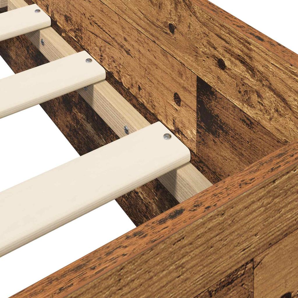 Bed Frame with Drawers Reclaimed Wood Solid Pine Wood