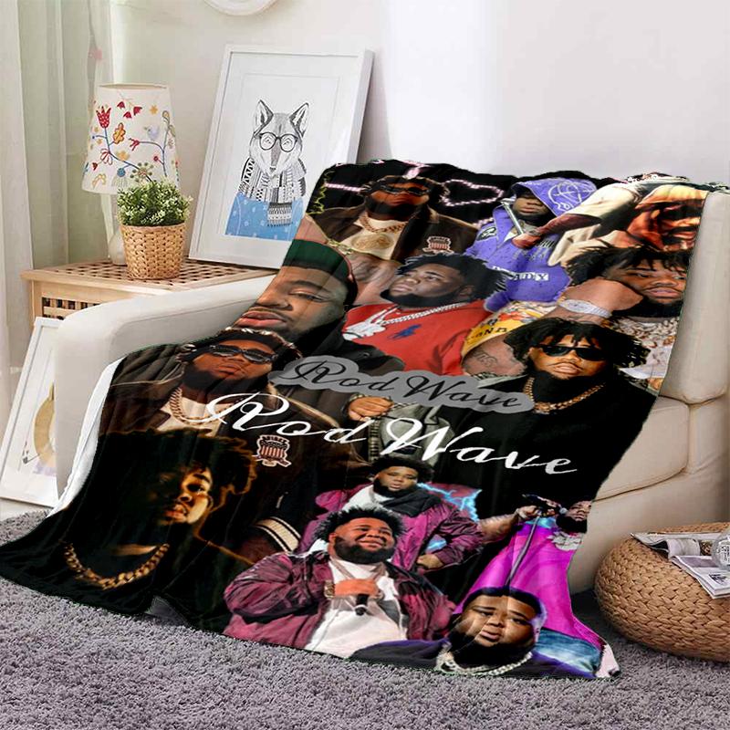 HOT Rod Wave 3D Print Rapper Star Soft Plush Blanket,Flannel Throw Blanket for Living Room Bedroom Picnic Bed Sofa Cover