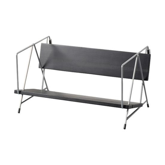 Nordic Retro Bookshelf Bench Style Walnut Storage Rack Desktop Organizer for Magazines Book And Decorations Stylish Home Office Organizer