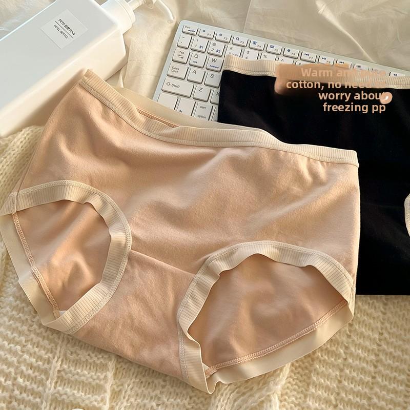 Plus Size Ladies Autumn and Winter Warm New Non Mark Mid Waist Briefs