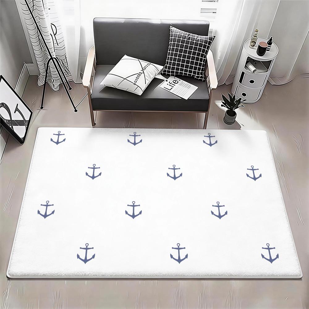 Style S Nautical Floor Mat Eco Flannel Doormat Non Slip Odorless Indoor Floor Rug Soft Short Plush Home Mat